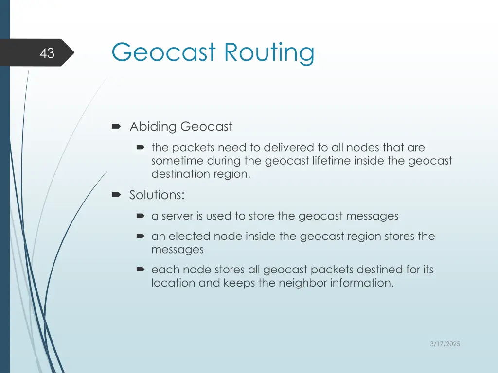 geocast routing 3