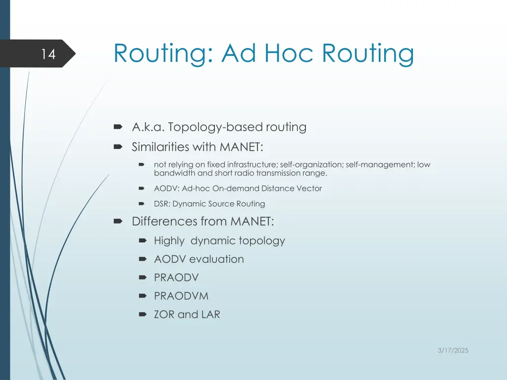 routing ad hoc routing