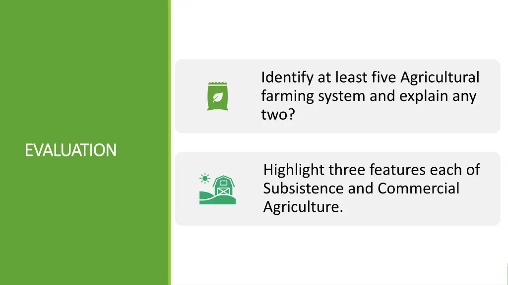 identify at least five agricultural farming