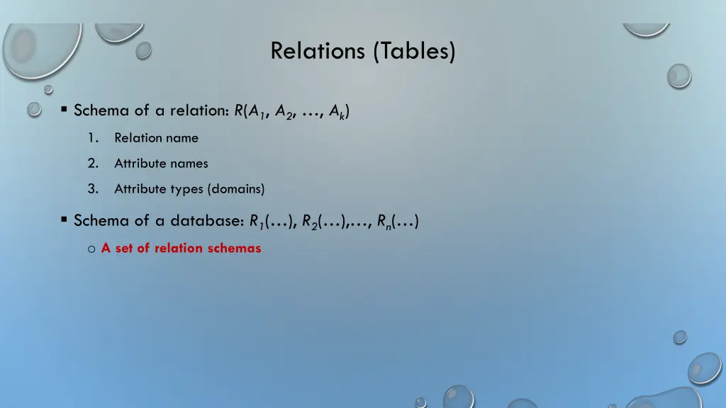relations tables