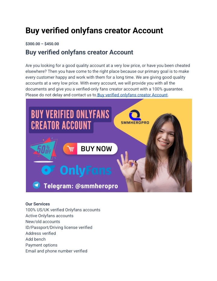 buy verified onlyfans creator account