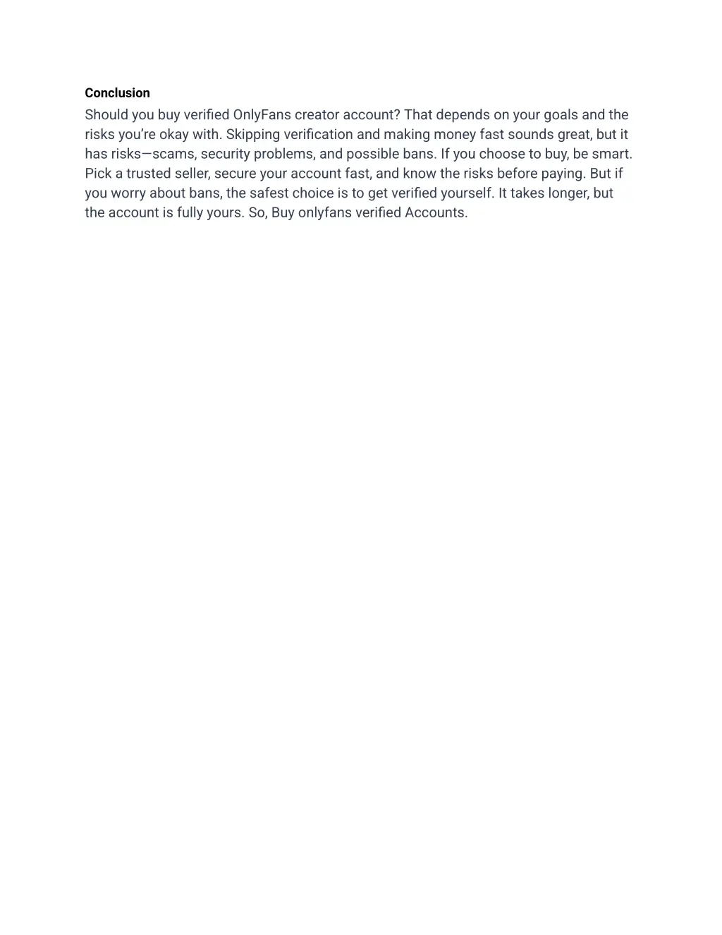 conclusion should you buy verified onlyfans