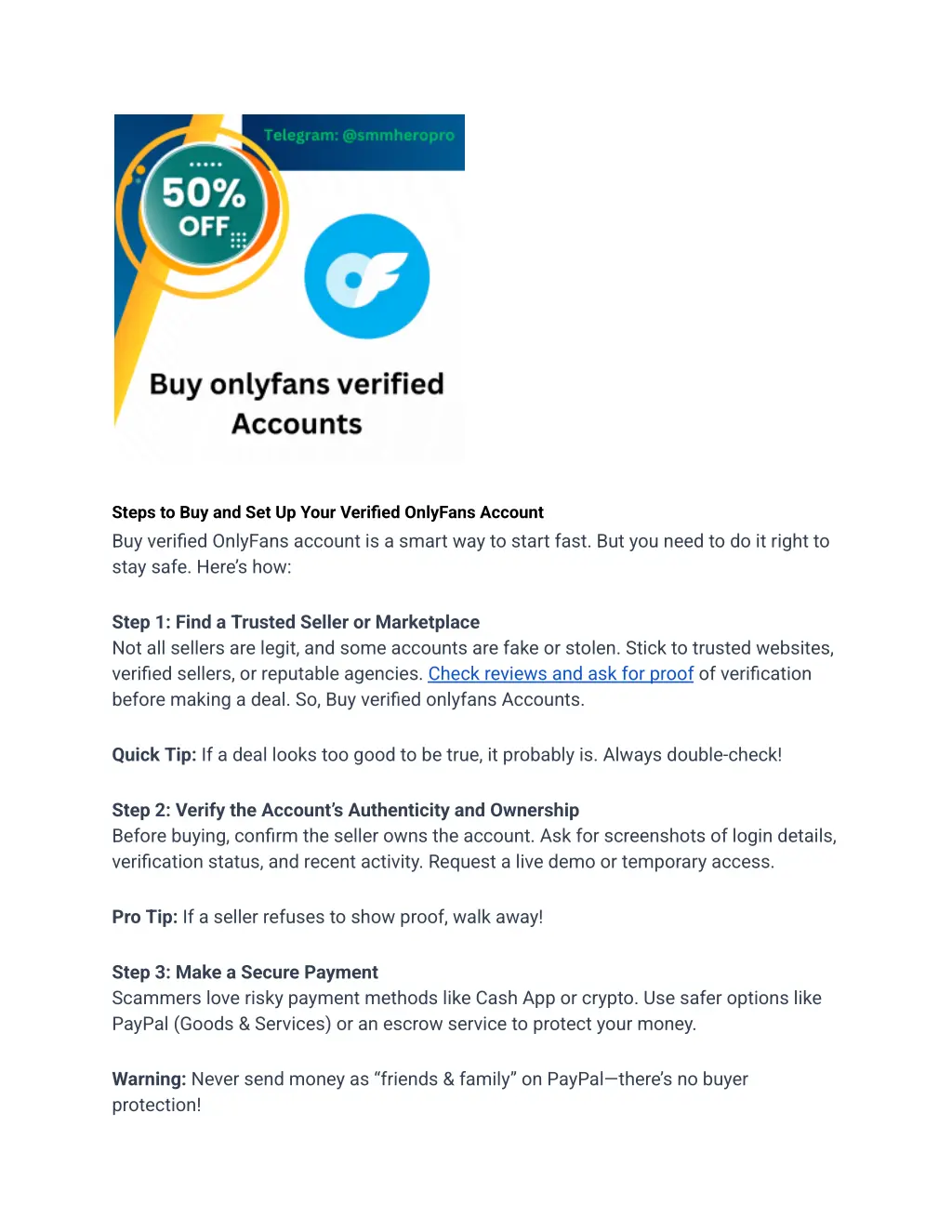 steps to buy and set up your verified onlyfans
