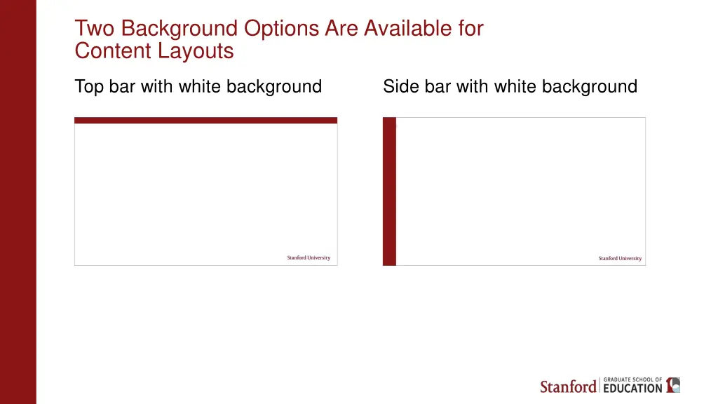 two background options are available for content