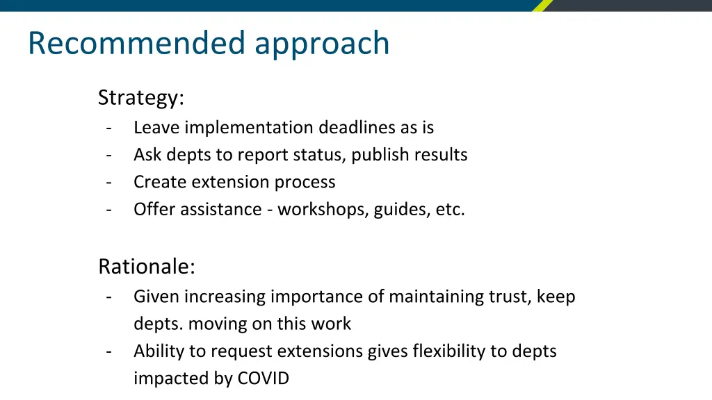 recommended approach