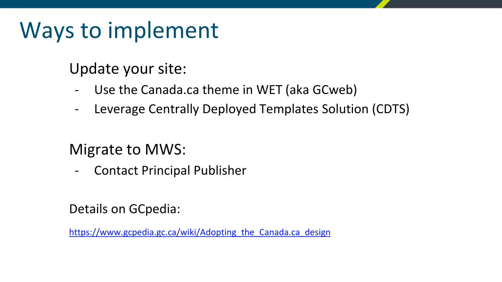 ways to implement