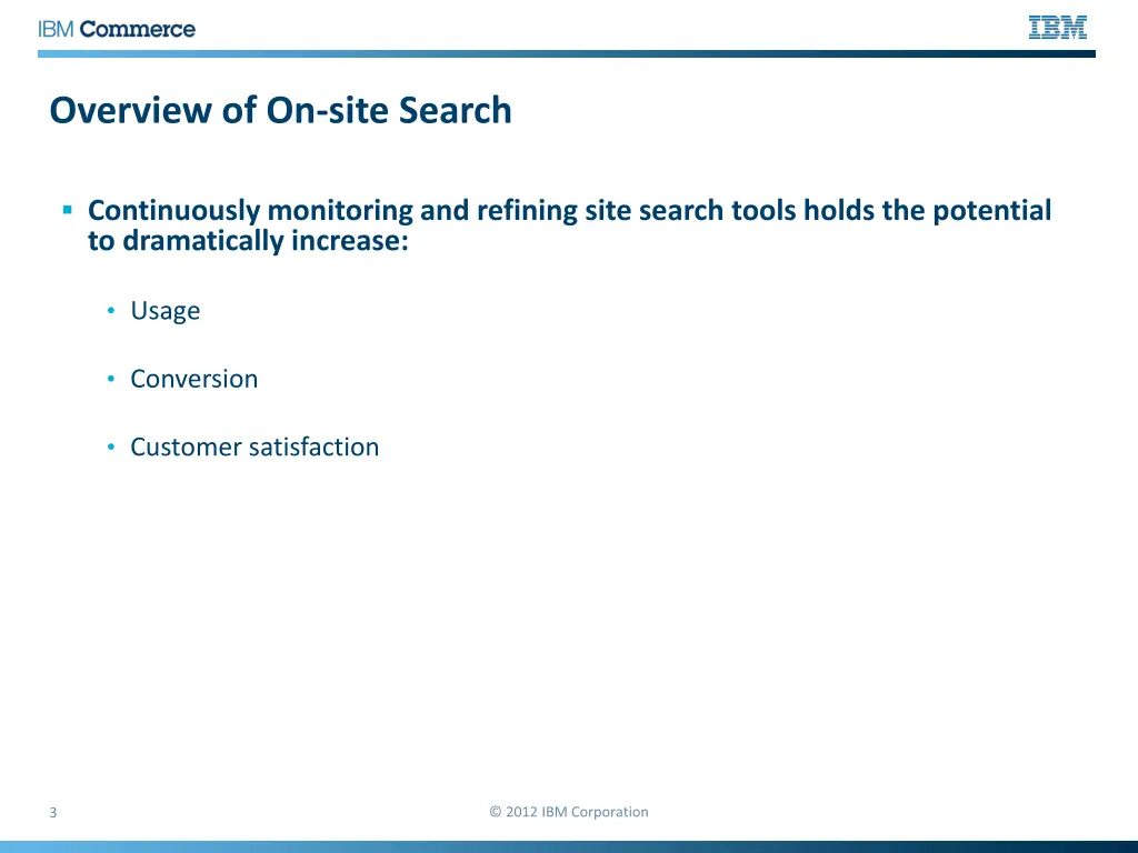 overview of on site search