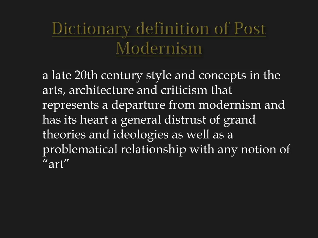 a late 20th century style and concepts