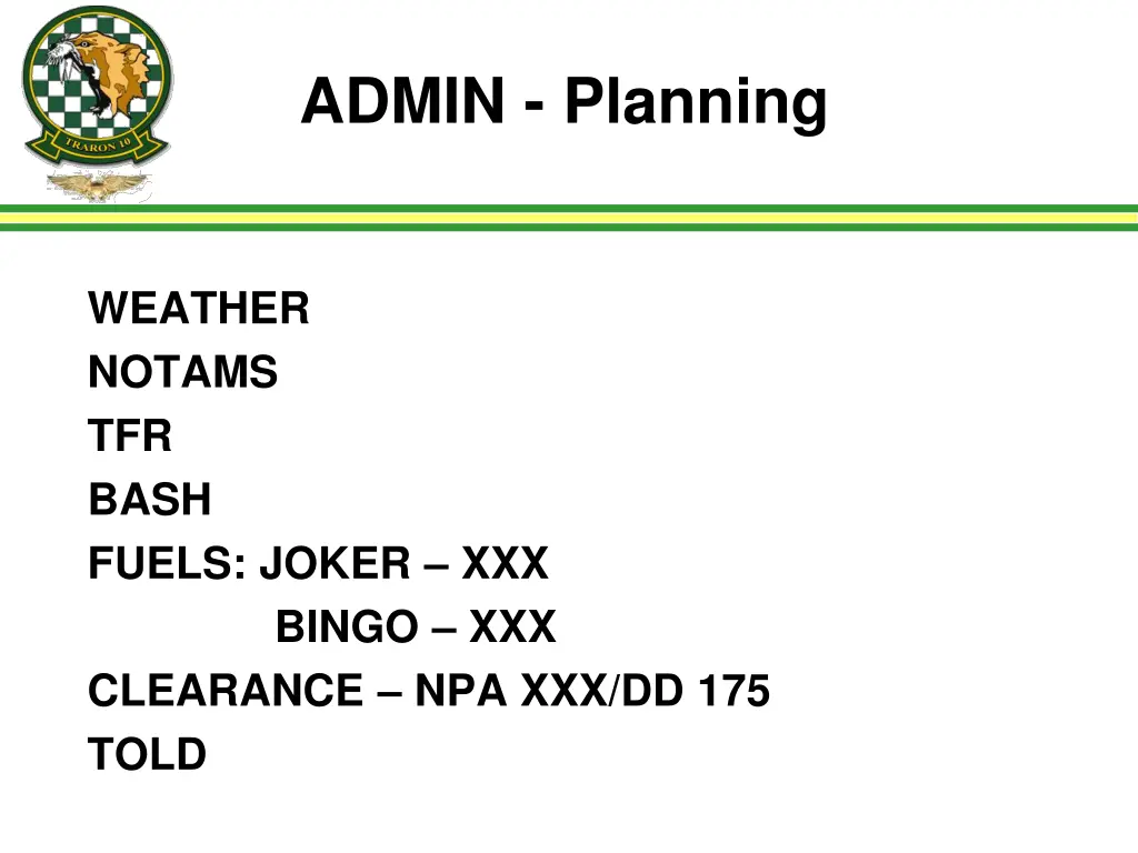 admin planning