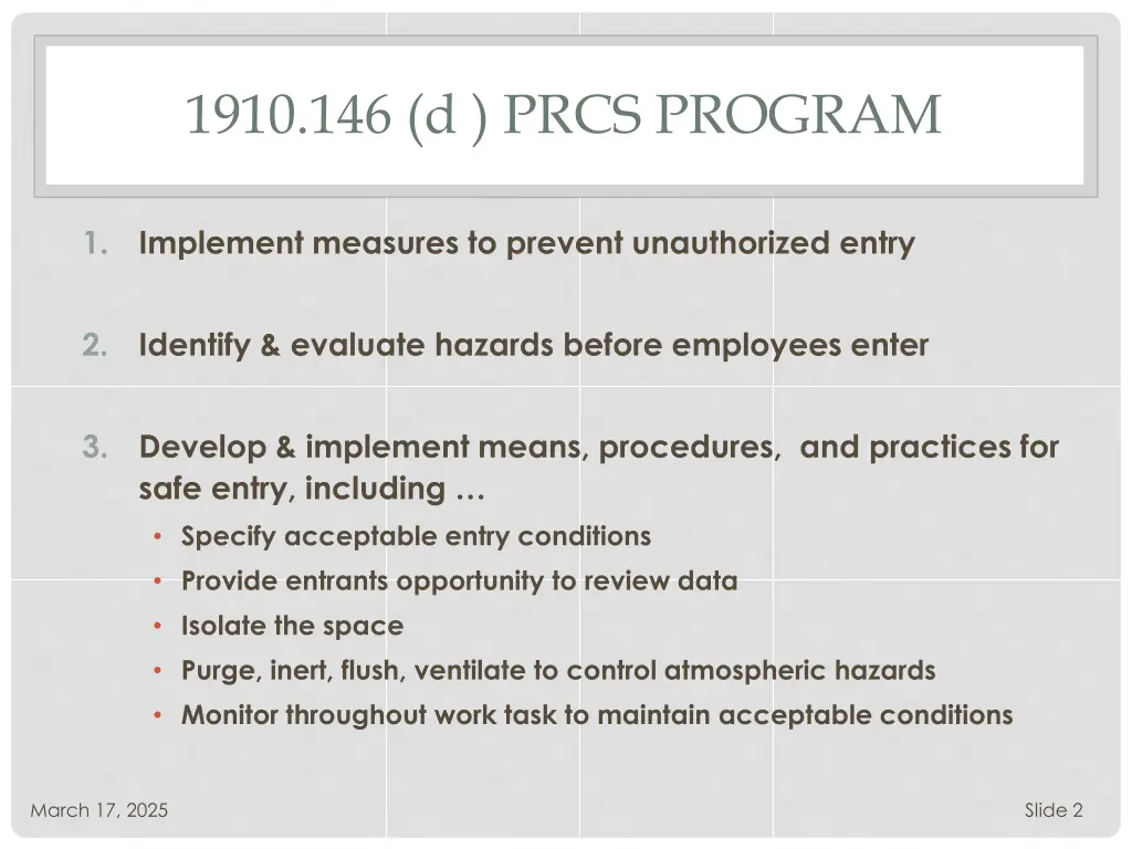 1910 146 d prcs program