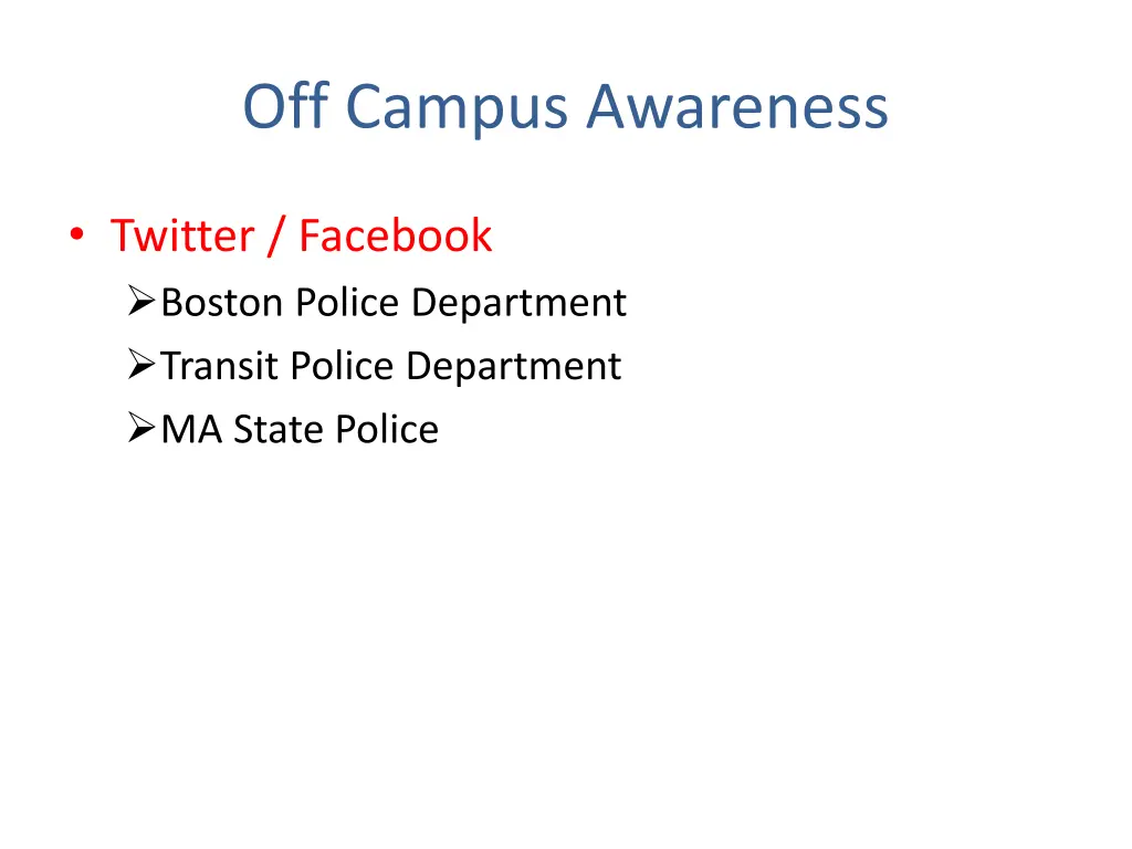 off campus awareness