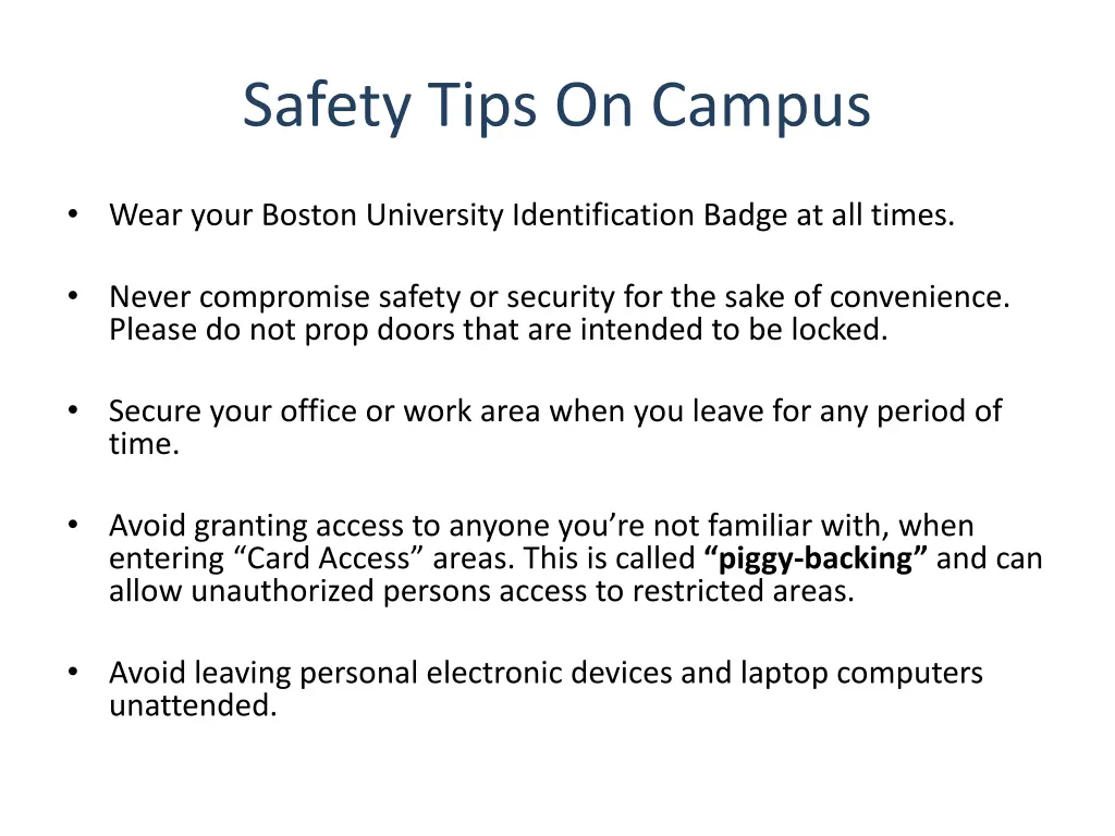 safety tips on campus 2