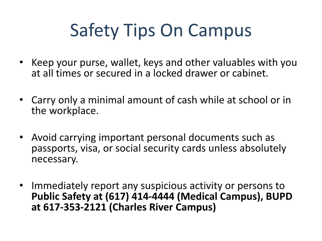 safety tips on campus 3