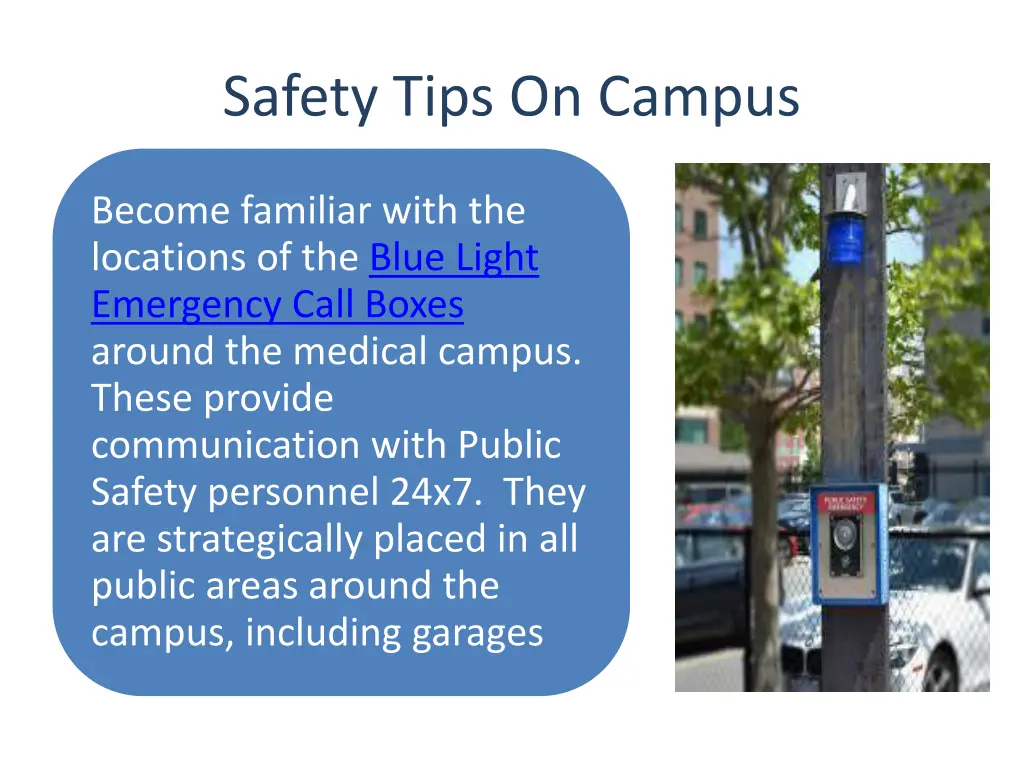 safety tips on campus