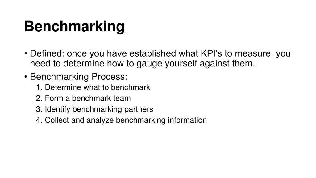 benchmarking