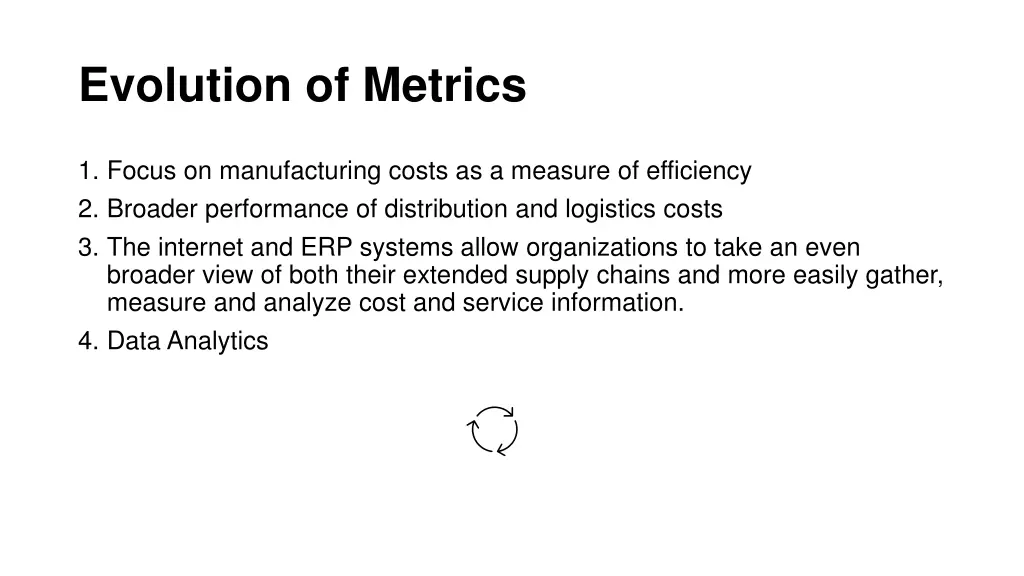 evolution of metrics