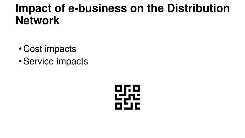 impact of e business on the distribution network