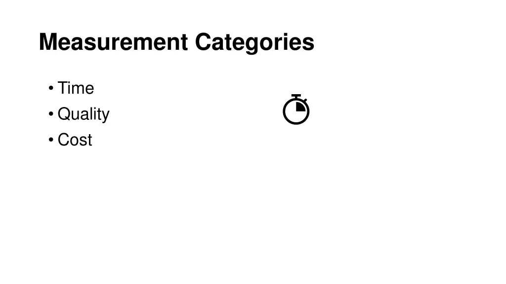 measurement categories