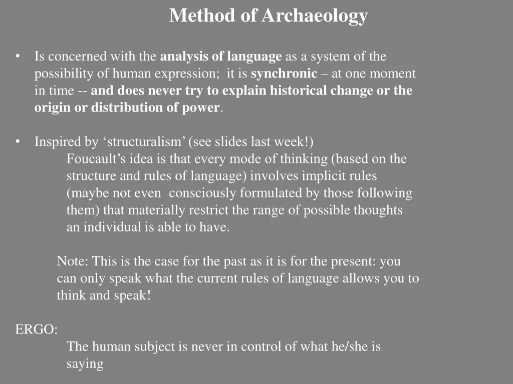 method of archaeology