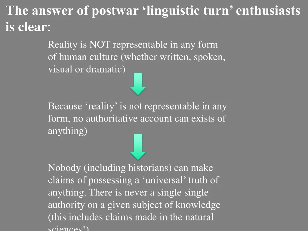 the answer of postwar linguistic turn enthusiasts