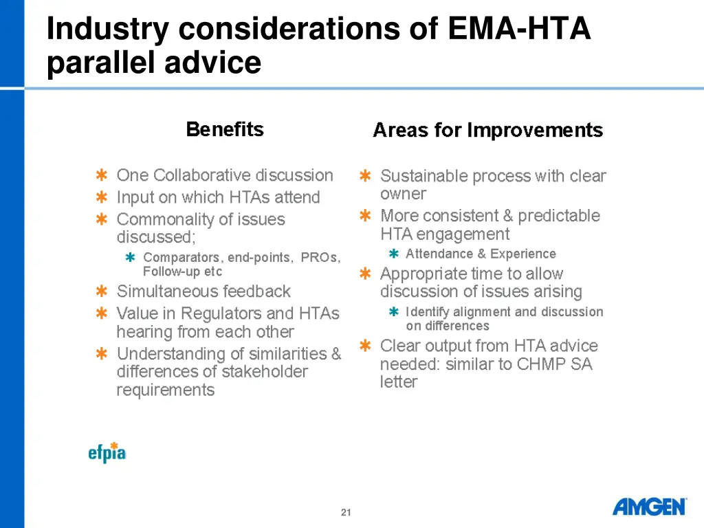 industry considerations of ema hta parallel advice