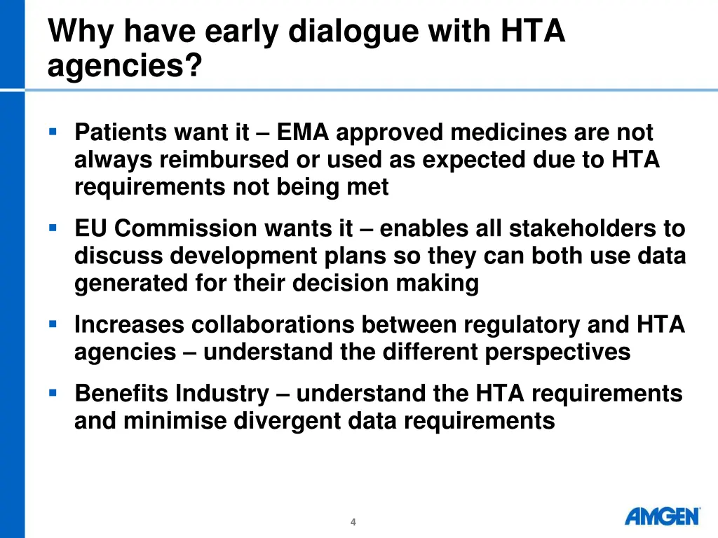 why have early dialogue with hta agencies