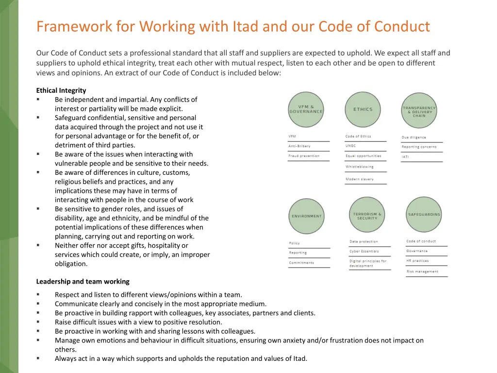 framework for working with itad and our code