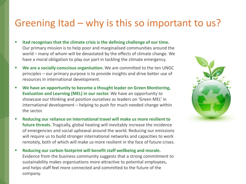 greening itad why is this so important to us