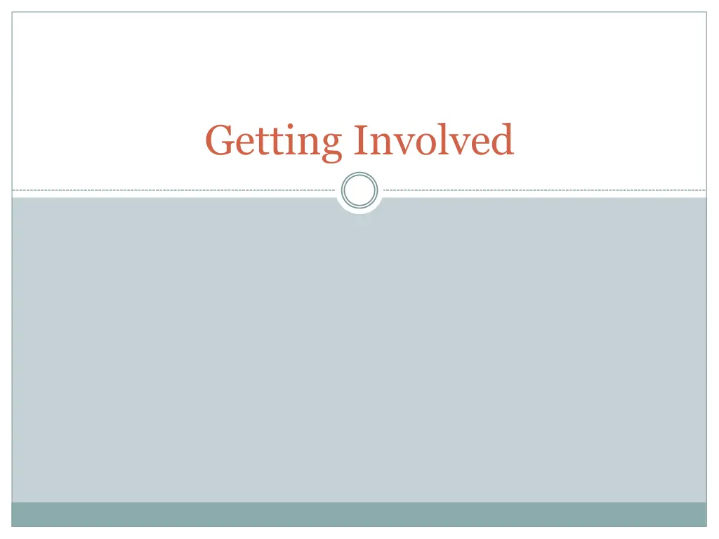 getting involved