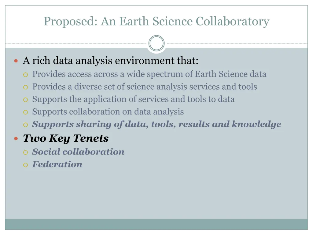 proposed an earth science collaboratory