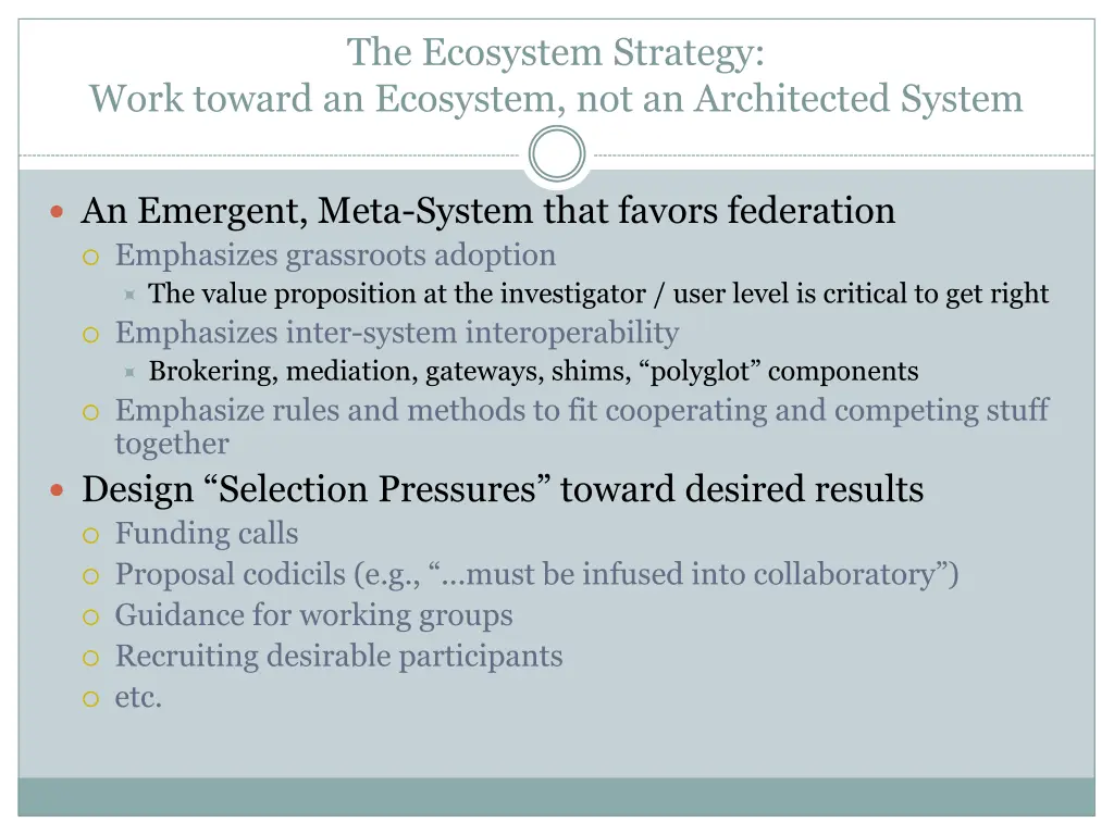 the ecosystem strategy