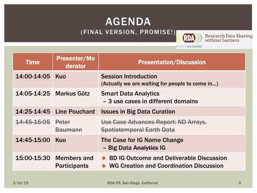 agenda