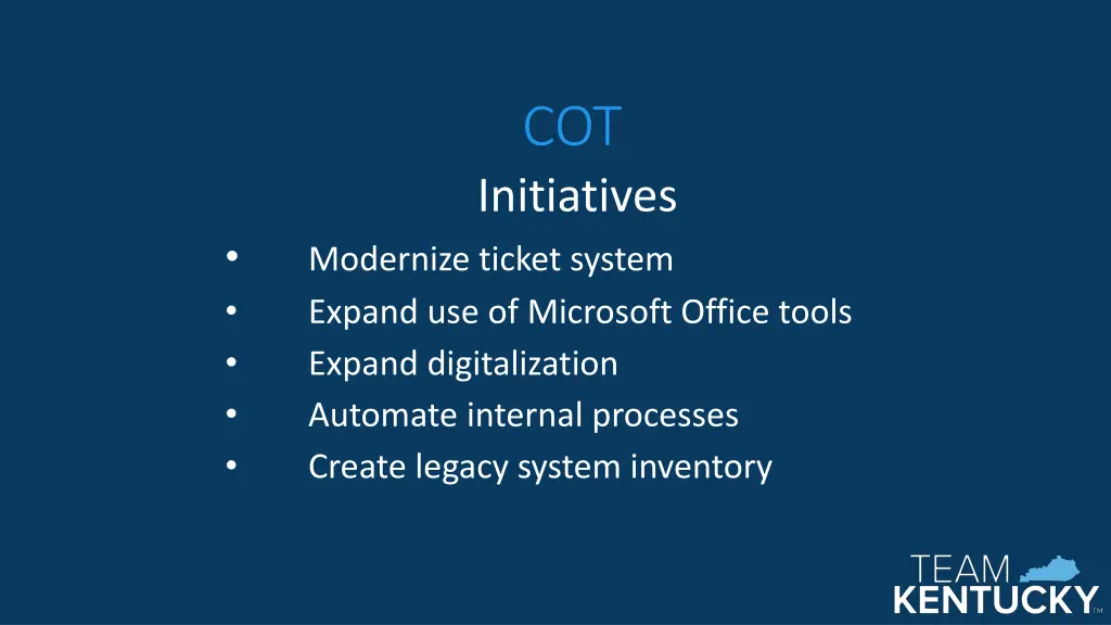 cot initiatives