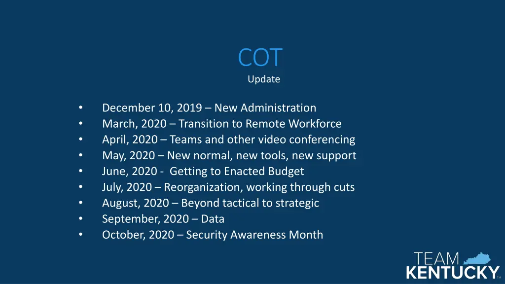 cot update