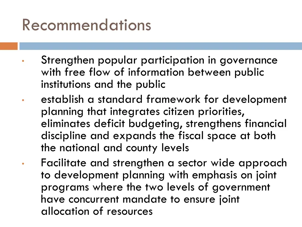 recommendations 1
