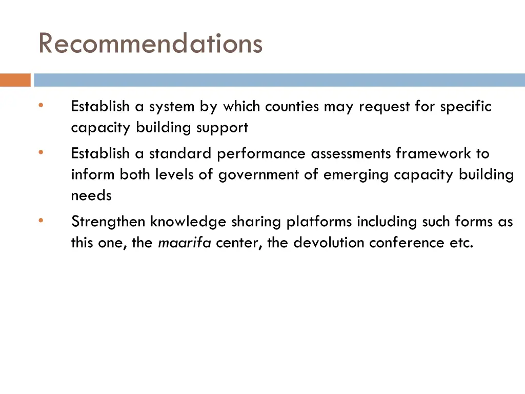 recommendations