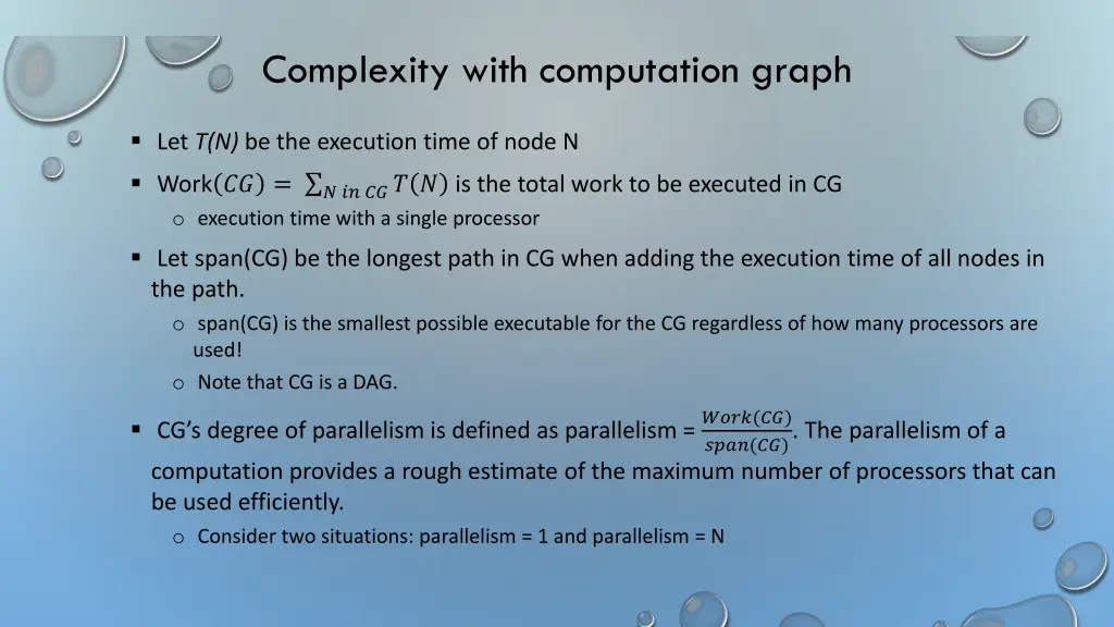 complexity with computation graph