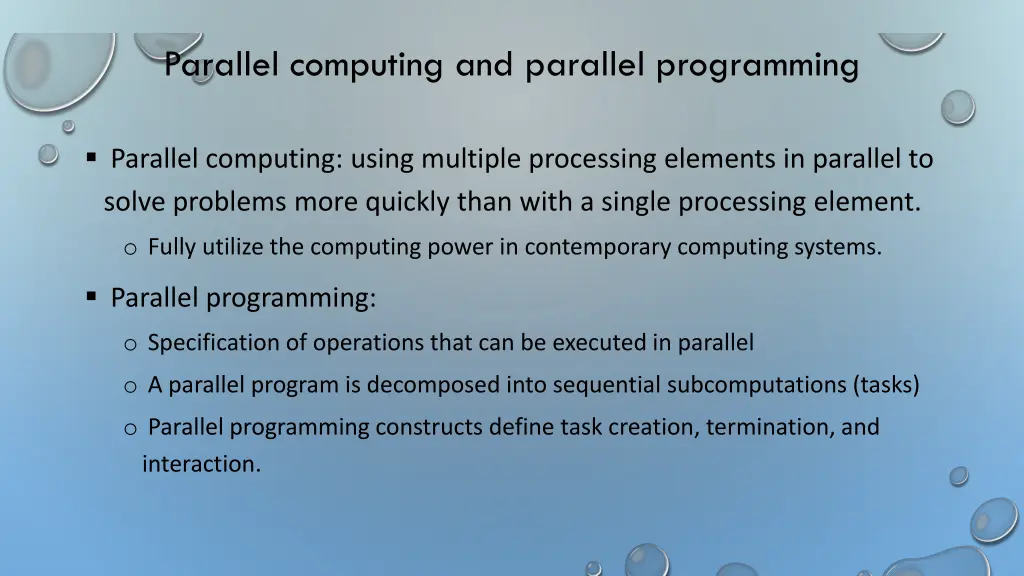 parallel computing and parallel programming