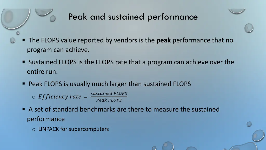 peak and sustained performance