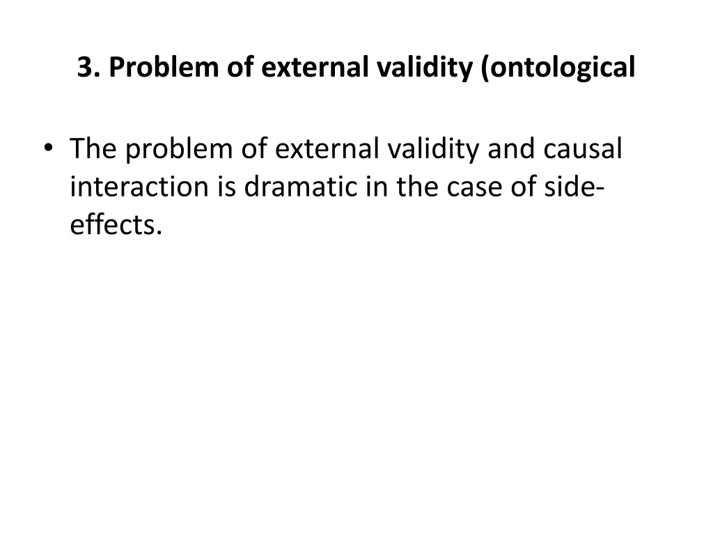 3 problem of external validity ontological