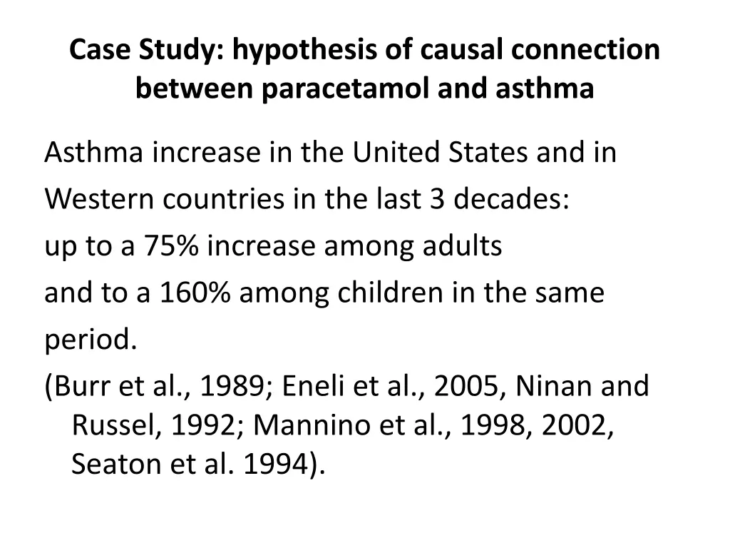 case study hypothesis of causal connection