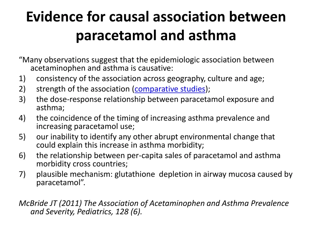 evidence for causal association between 1