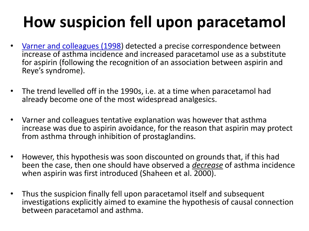 how suspicion fell upon paracetamol