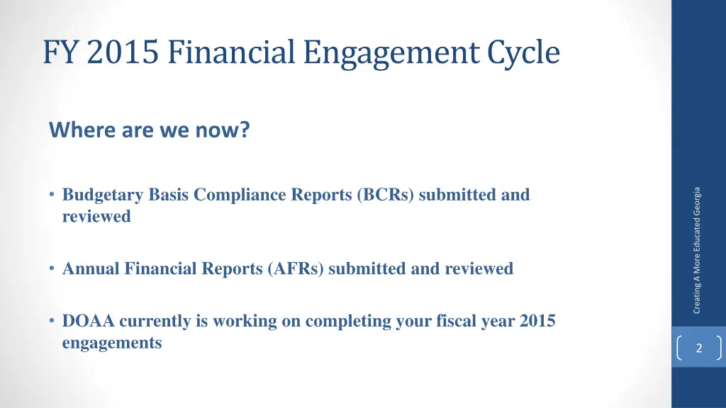 fy 2015 financial engagement cycle