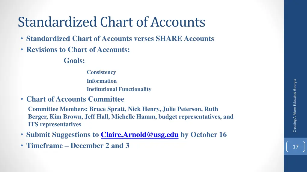 standardized chart of accounts