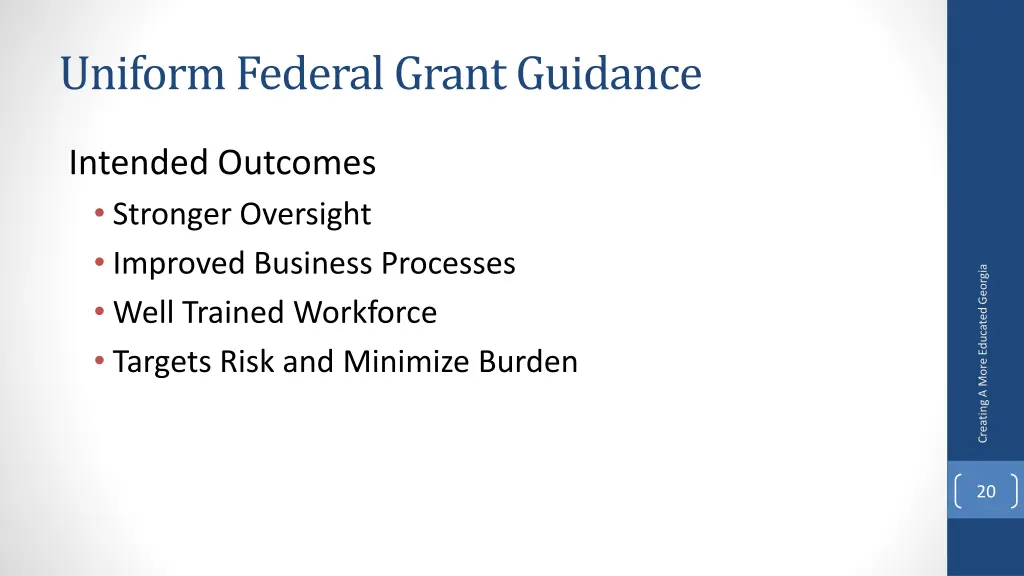 uniform federal grant guidance 1