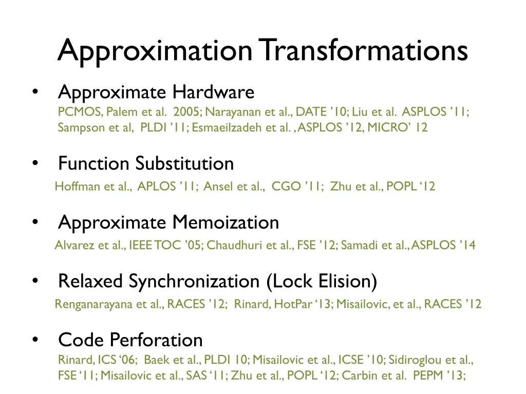approximation transformations