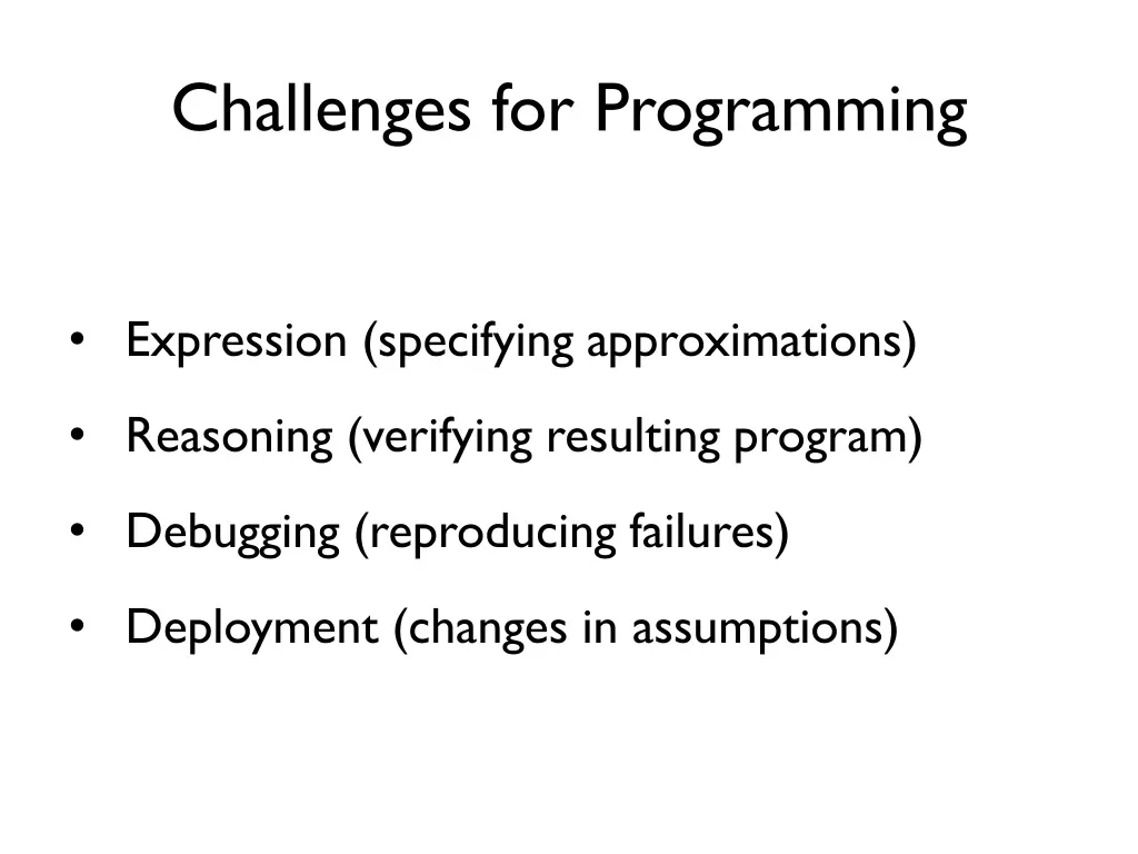 challenges for programming