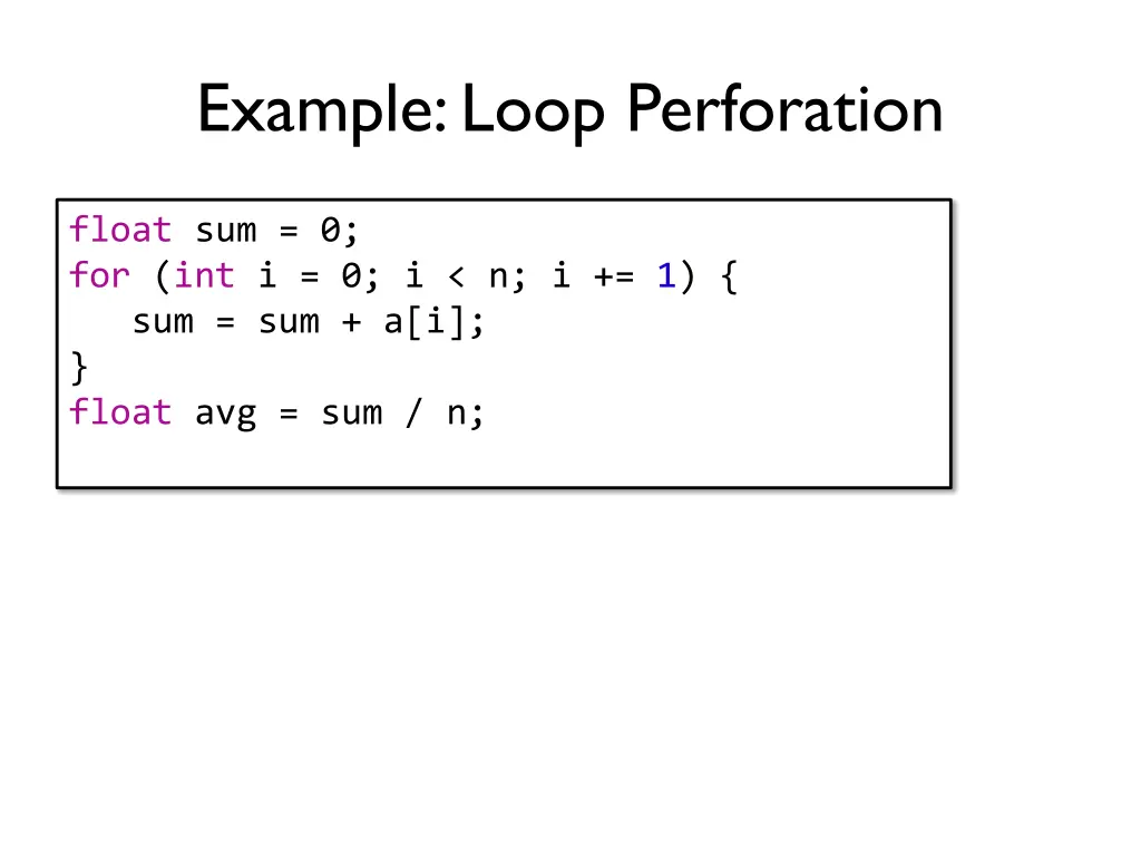 example loop perforation