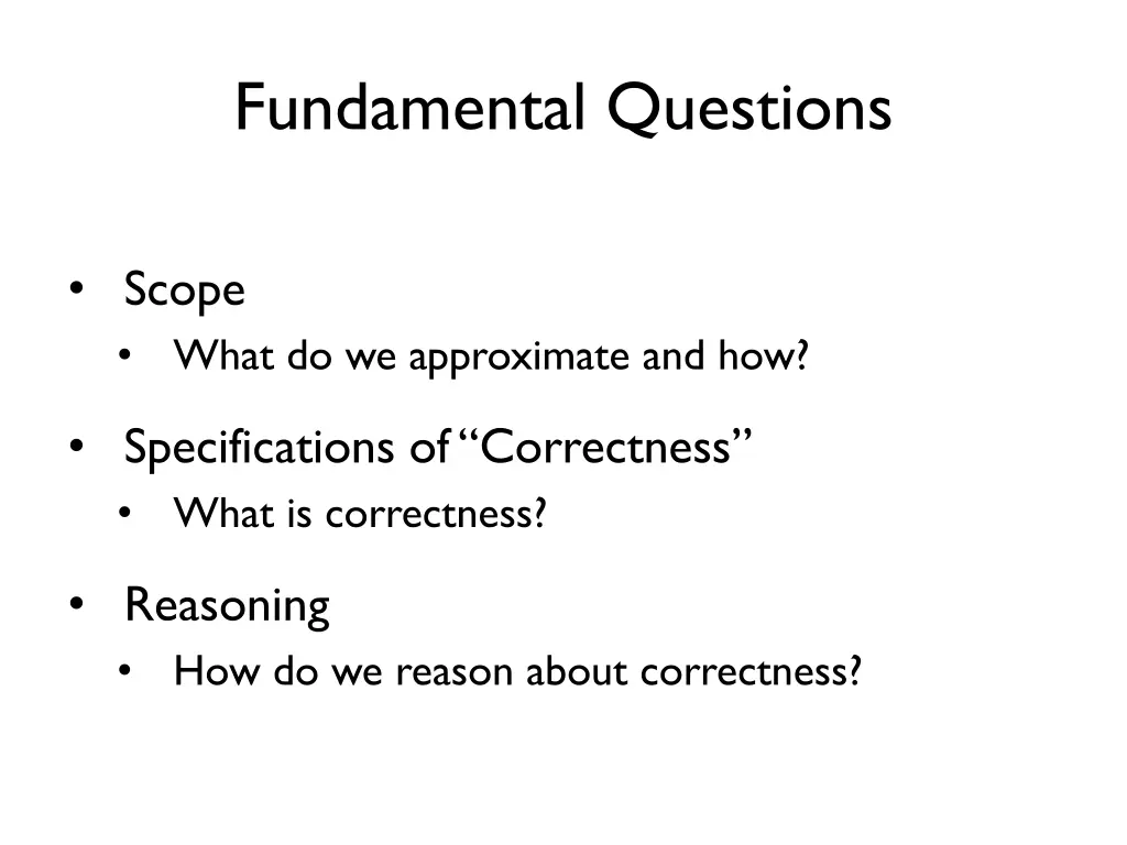fundamental questions